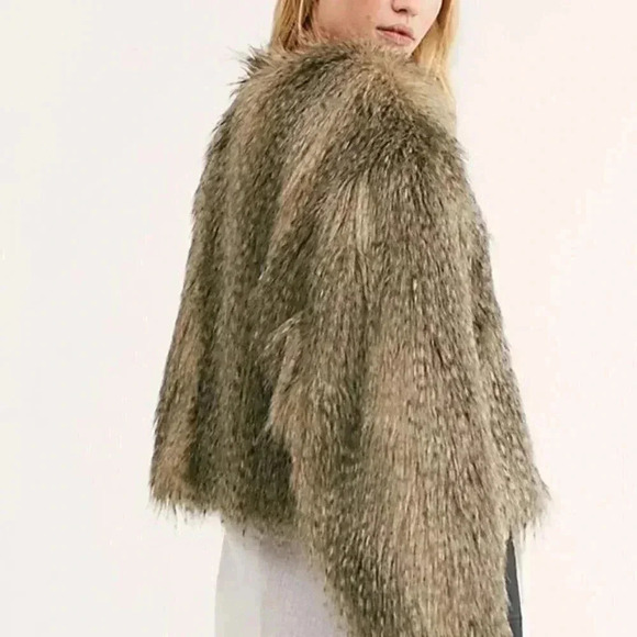 Free People Unwritten Faux Fur Shag Jacket Tribal - Picture 4 of 4